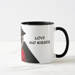 Caneca dos rosas do gatinho