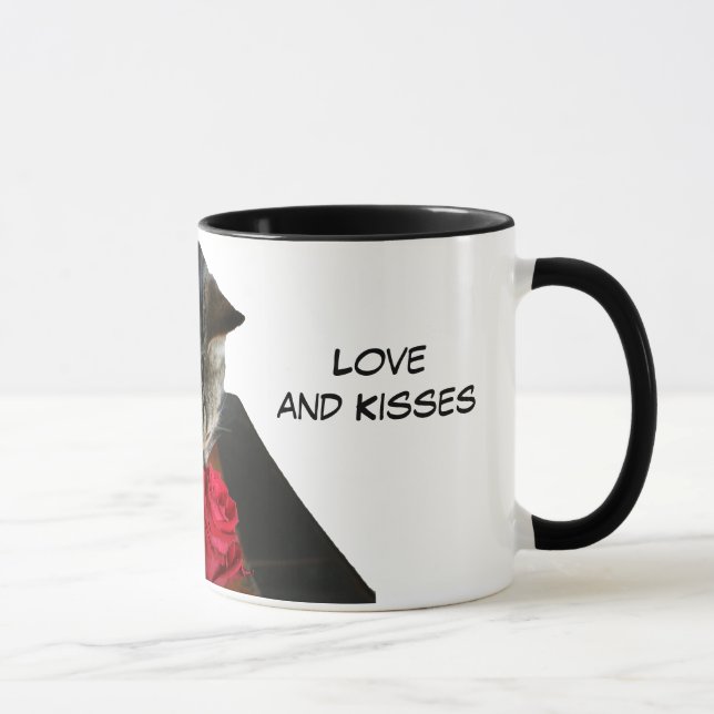 Caneca dos rosas do gatinho (Direita)