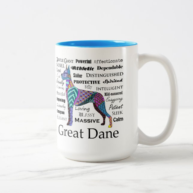 Caneca dos traços de great dane (Direita)