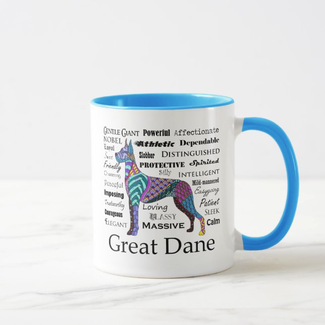 Caneca dos traços de great dane (Direita)