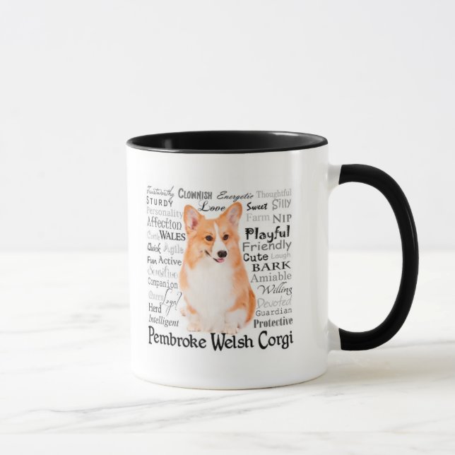 Caneca dos traços do Corgi (Direita)