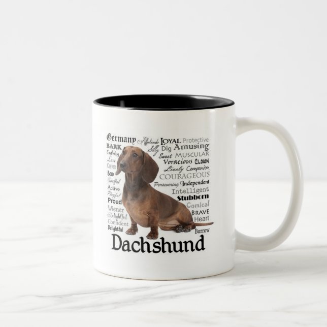 Caneca dos traços do Dachsund (Direita)
