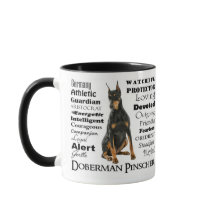 Caneca dos traços do Doberman