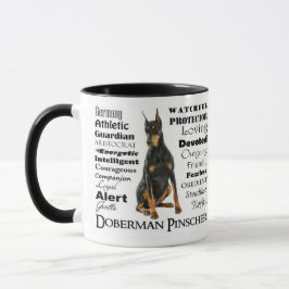 Caneca dos traços do Doberman