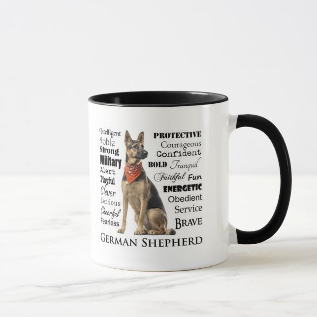 Caneca dos traços do german shepherd (Direita)