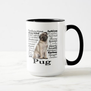 Caneca dos traços do Pug