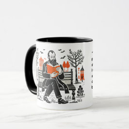 Caneca Dostoevsky lendo um Design de livro