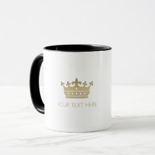 Caneca Dourada Coroa Mug
