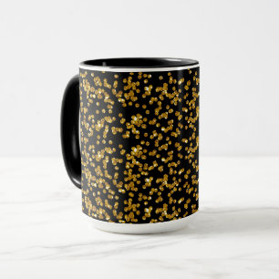Caneca Dourada Glitter Confetti e Preto