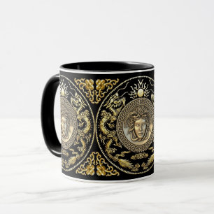 Caneca Dourada Medusa Oriental
