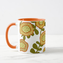 Caneca Dourada Olive Orange Floral Design © Cathy Thompso