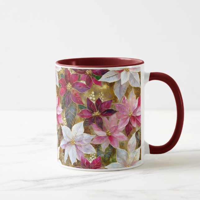 Caneca Dourada Poinsettia Bronze Rosa-Rosa-Rosa-Rosa-Bron (Direita)