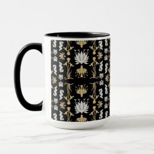 Caneca Dourada Retro Art Nouveau Impressão