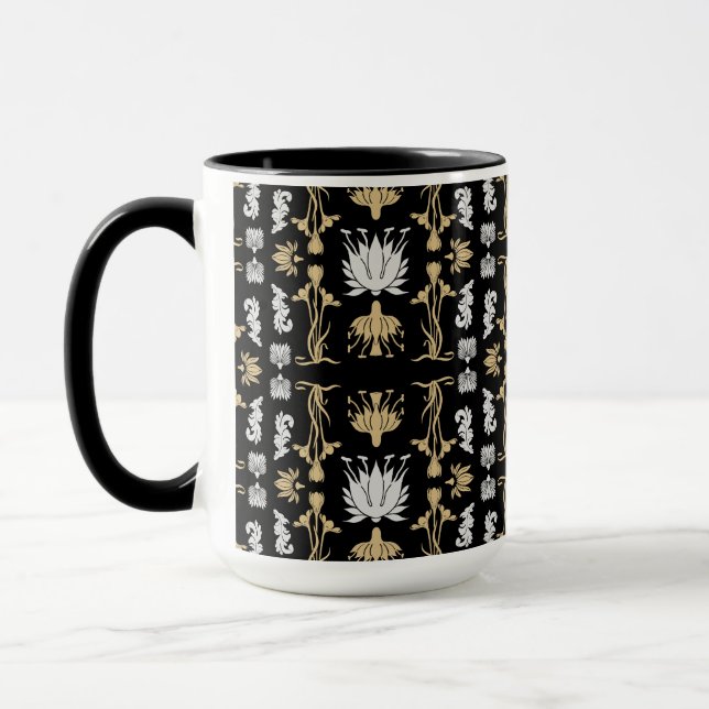 Caneca Dourada Retro Art Nouveau Impressão (Esquerda)