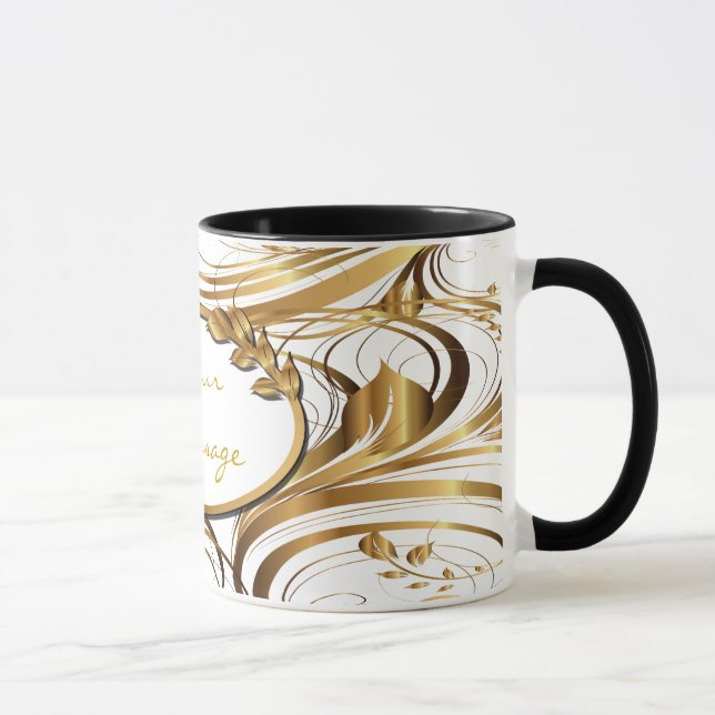 Caneca Dourado 1 Padrão de Mug (Direita)