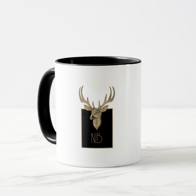 Caneca Dourado Deer Head (Frente Esquerda)