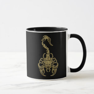 Caneca Dourado escorpião venenoso inseto muito venenoso