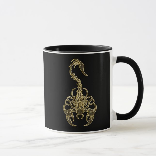 Caneca Dourado escorpião venenoso inseto muito venenoso (Direita)