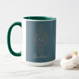 Caneca Dourado personalizado Rococo Lotus Mandala Ornamen