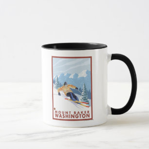 Caneca Downhill Snow Skier - Monte Baker, Washington