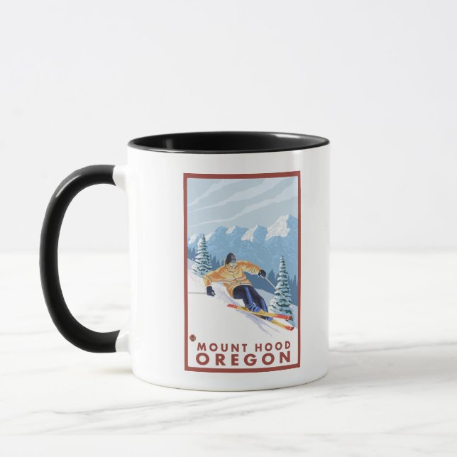 Caneca Downhill Snow Skier - Monte Hood, Oregon (Esquerda)