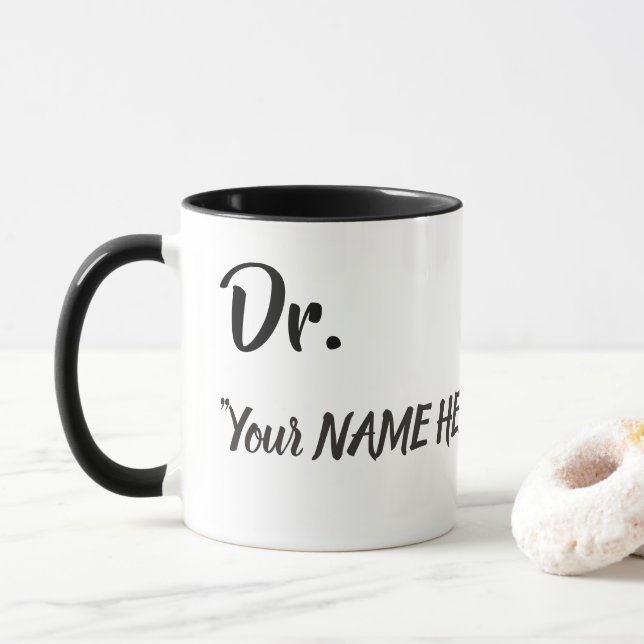 Caneca Dr. Mug Personalizado, Presente de Doutor, present (Com Donut)
