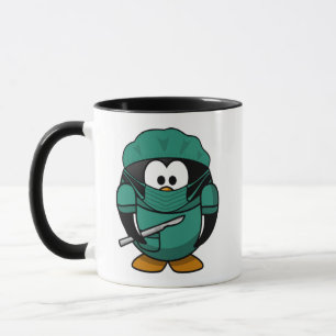 Caneca Dr. Pinguim Desenhos animados médicos