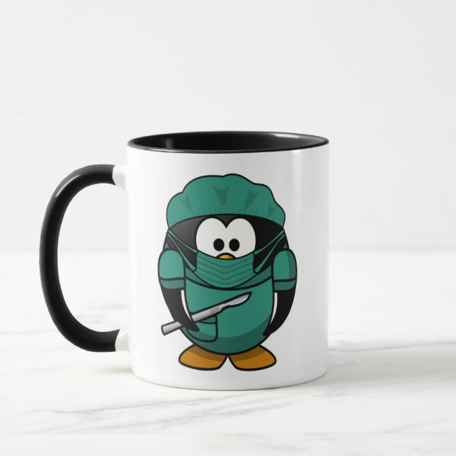 Caneca Dr. Pinguim Desenhos animados médicos (Esquerda)