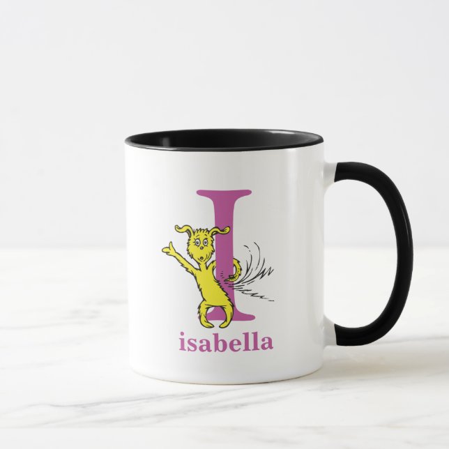 Caneca Dr. Seuss ABC: Carta I - Roxo | Adicione seu nome (Direita)