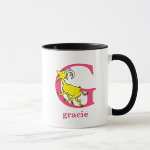 Caneca Dr. Seuss ABC: Letra G - Rosa   Adicione seu nome