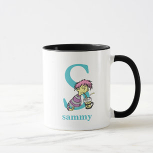 Caneca Dr. Seuss ABC: Letra S - Azul   Adicione seu nome