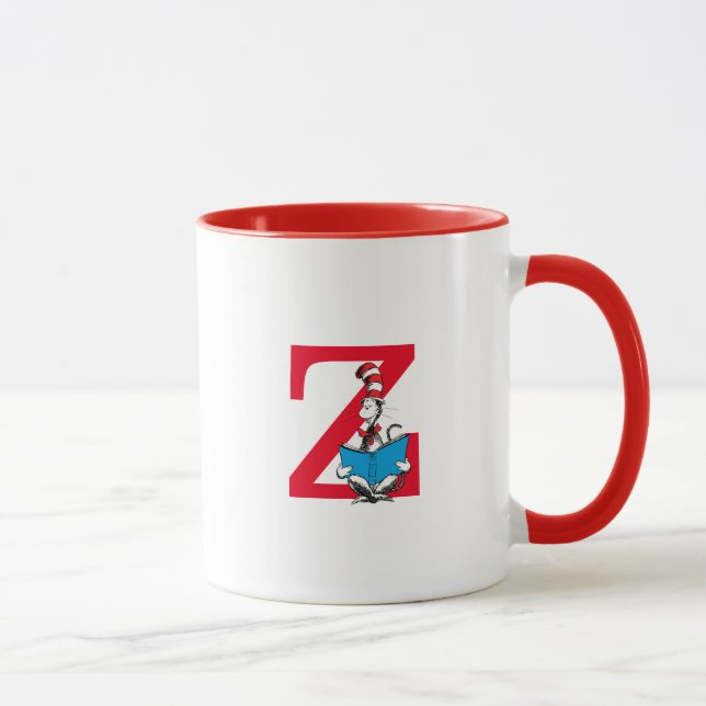 Caneca Dr. Seuss Cat no Chapéu - Leitura do Monograma Z (Direita)