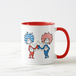 Caneca Dr. Seuss Coisa Um Coisa Dois Gráfico Patriótico