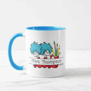 Caneca Dr. Seuss   Coisa Um Coisa Dois Nome do Professor