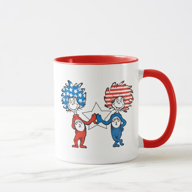 Caneca Dr. Seuss | Coisa Um Dois Gráficos Patrióticos (Direita)