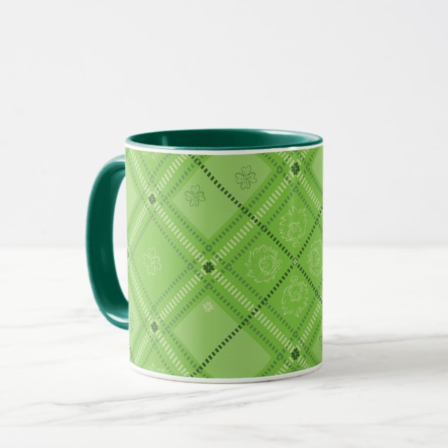 Caneca Dr. Seuss | Dia de São Patrício Xadrez (Frente Esquerda)