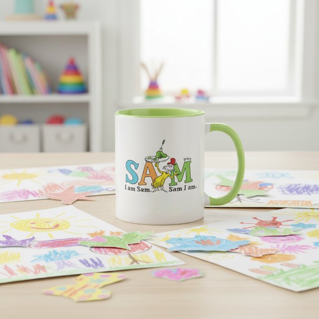 Caneca Dr. Seuss | Eu sou Sam. Sam eu sou. (Criador carregado)