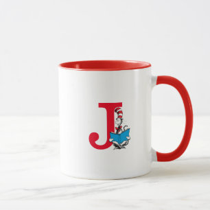 Caneca Dr. Seuss Gato no Chapéu - Monograma de Leitura J