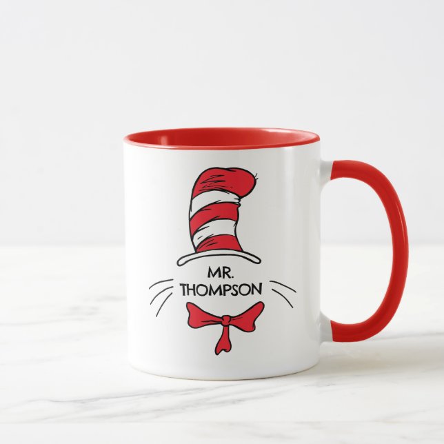 Caneca Dr. Seuss | Gato no nome do professor personalizad (Direita)