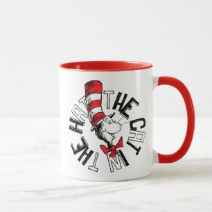 Caneca Dr. Seuss   Gatos na Arte Arredondada do Chapéu