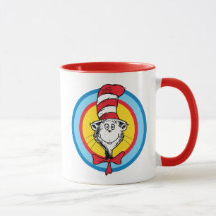 Caneca Dr. Seuss Gráfico da Cabeça do Gato no Chapéu