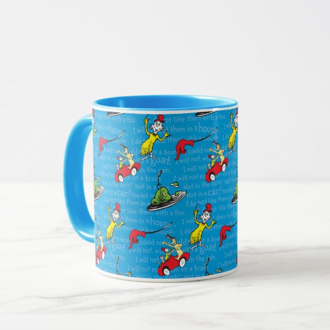 Caneca Dr. Seuss | Ovos Verdes E Padrões De Histórias De  (Frente Esquerda)