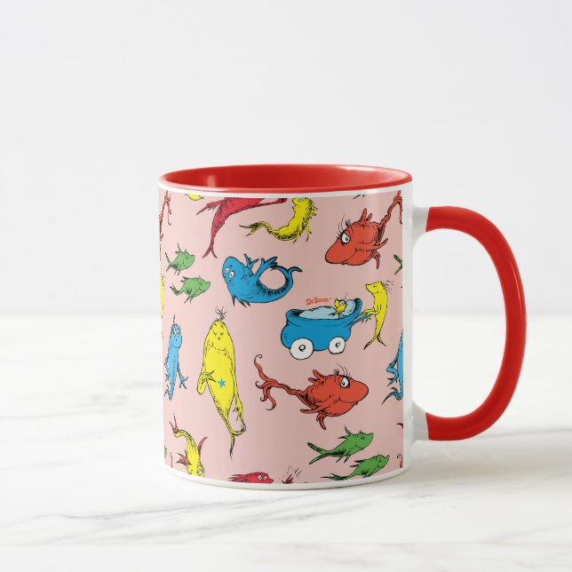Caneca Dr. Seuss | Padrão De Um Peixe Dois Peixes (Direita)