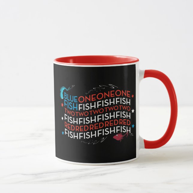 Caneca Dr. Seuss | Peixe Vermelho Peixe Azul Gráfico da B (Direita)