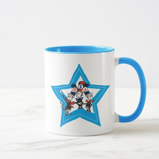 Caneca Dr. Seuss | Pequenos Gatos EUA Chapéus Gráficos (Direita)