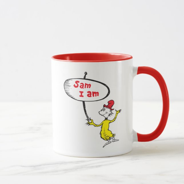 Caneca Dr. Seuss | Sam-I-Am Segurando Placa (Direita)