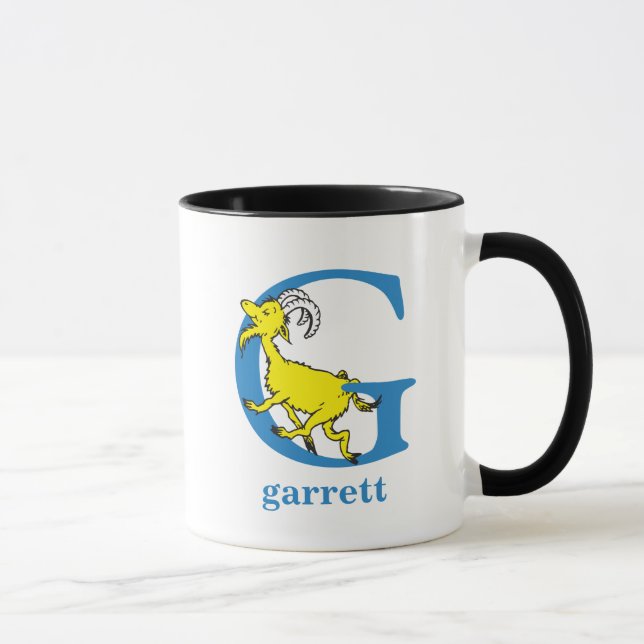 Caneca Dr. Seuss's ABC: Letter G - Blue | Add Your Name (Direita)