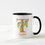 Caneca Dr. Seuss's ABC: Letter T - Orange | Add Your Name<br><div class="desc">This Dr. Seuss ABC: Letter T design is the perfect gift for a baby shower or your child's first or second birthday.  Personalize this design by adding your child's name or by changing the background color on the product.</div>