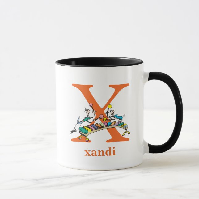Caneca Dr. Seuss's ABC: Letter X - Orange | Add Your Name (Direita)