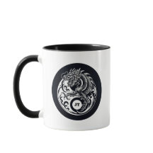 Dragão Chinês em Preto e Branco Personalizado